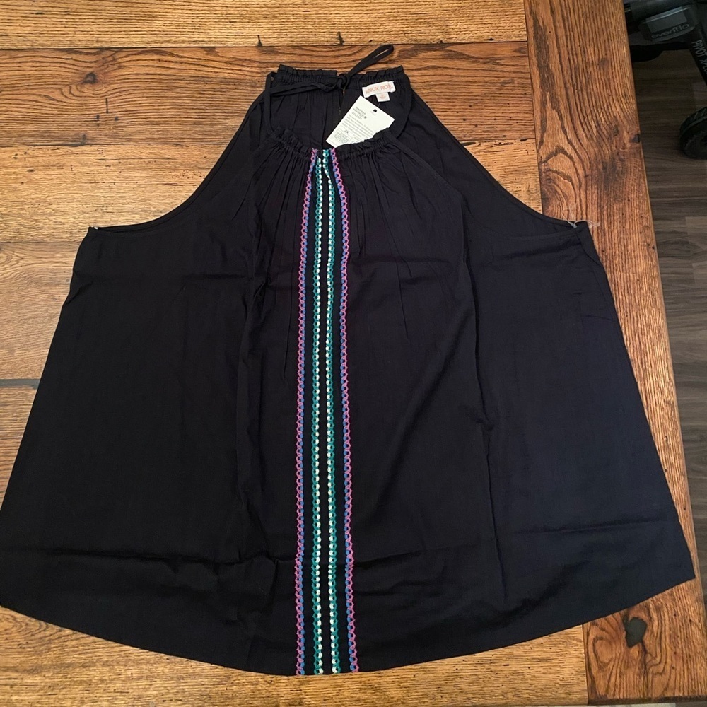 NWT Knox Rose™ Women's Woven Halter Tank Top Black - Picture 4 of 4